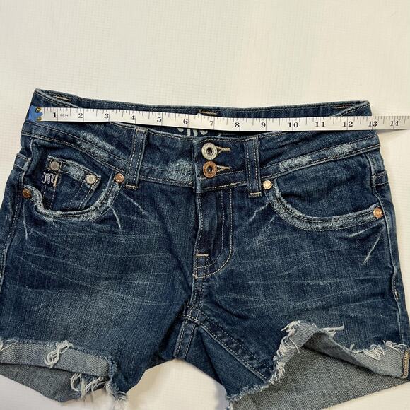 Miss Me Shorts Womens 26 Blue Denim Distressed Jean Frayed Cutoff Casual JF0350 - Picture 14 of 14